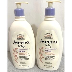 Aveeno Baby Calming Comfort Prebiotic Oat & Lavender Scent Lotion 2Pk 18oz Each
